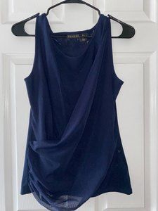 Tahara Large navy blue sleevless blouse lightweight spring/summer
